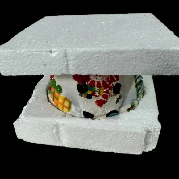 Home Interiors Ceramic Candle Capper Christmas Holiday Snowman Painted Topper - Picture 6 of 11